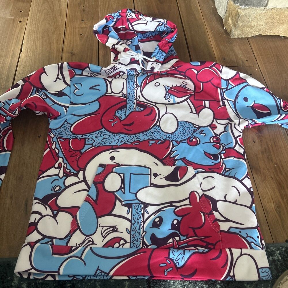 The Odd Is Out Hoodie Size Medium Pink Blue And White